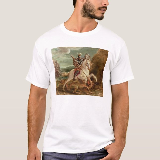Camiseta St George que massacra o dragão, (óleo no painel) (Frente)
