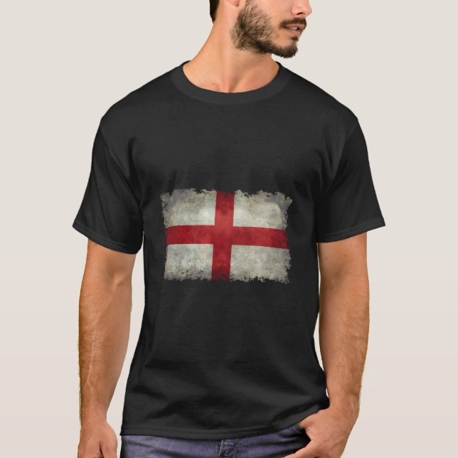 Camiseta St Georges Cross Flag Of England Grungy Version (Frente)