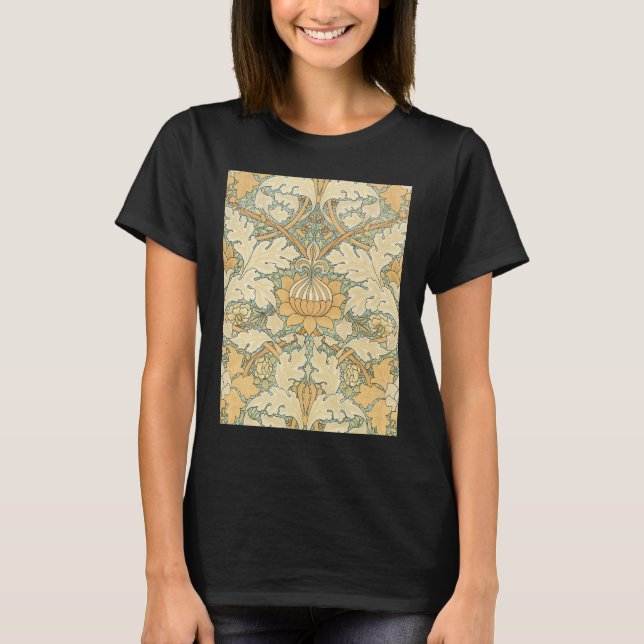 Camiseta St. James por William Morris, Folhas de Acanto (Frente)