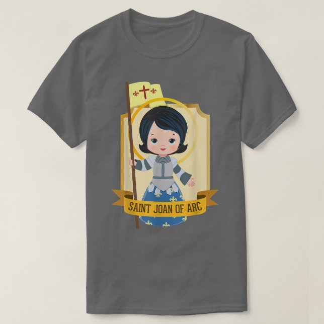 Camiseta St Joan of Arc for Kids Cute Catholic Girl Saints  (Frente do Design)