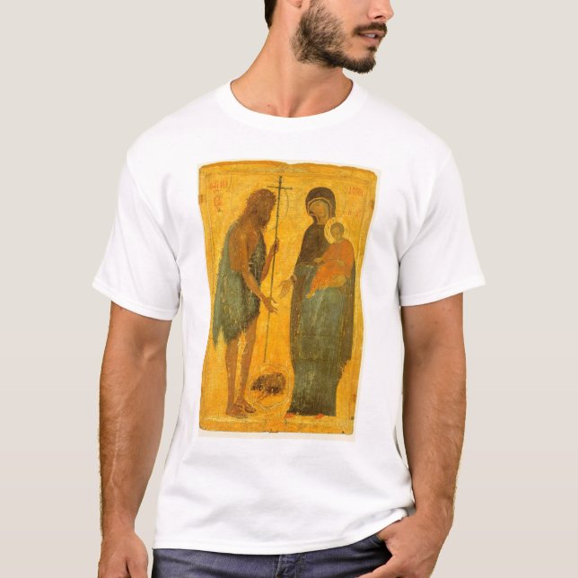 Camiseta St John o baptista e o Virgin e a criança (Frente)