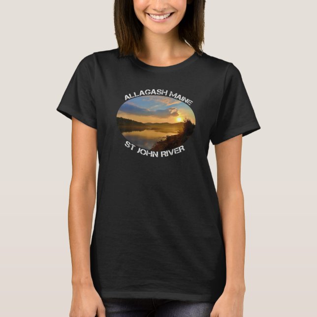 Camiseta St John River Allagash Maine Sunrise Premium (Frente)
