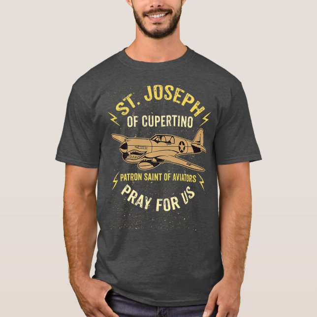 Camiseta St Joseph of Cupertino Patron Saint of Pilots (Frente)