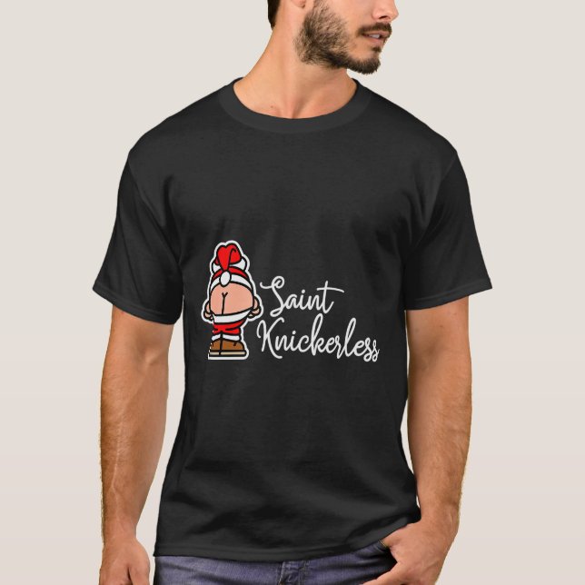 Camiseta St. Knickerless Funny Mooning Santa Claus Christma (Frente)