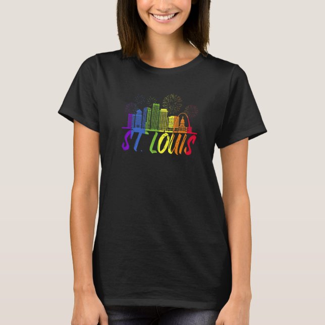 Camiseta St Louis Pride Skyline Pride Parade St Louis (Frente)