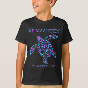 Camiseta St. Maarten Tartaruga Marinha Meninas Mulheres Fér