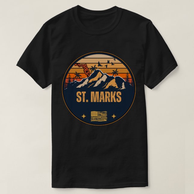 Camiseta St. Marks, Flórida  (Frente do Design)