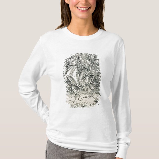 Camiseta St Michael que luta com o dragão (Frente)