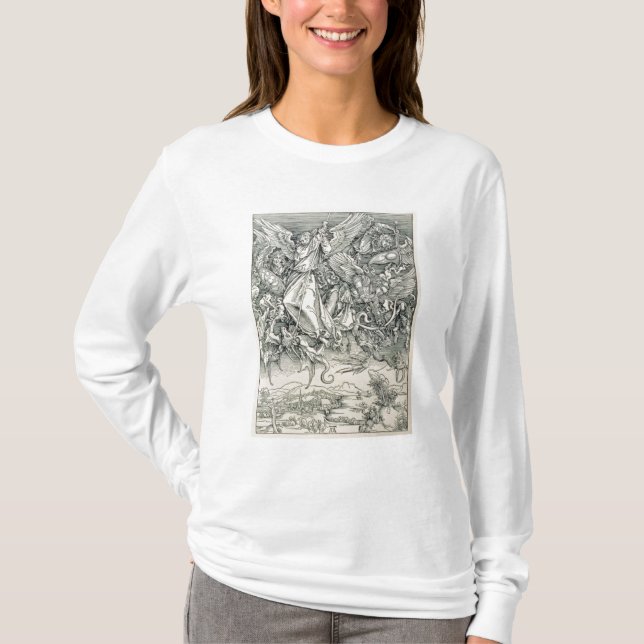 Camiseta St Michael que luta com o dragão (Frente)