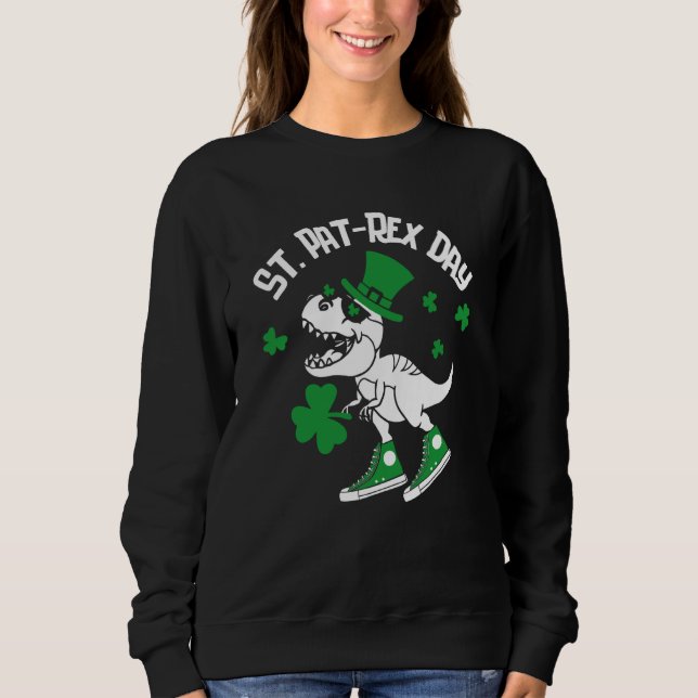 Camiseta St Pat Rex Day Dinosaur Lucky Shamrock St Patrick' (Frente)