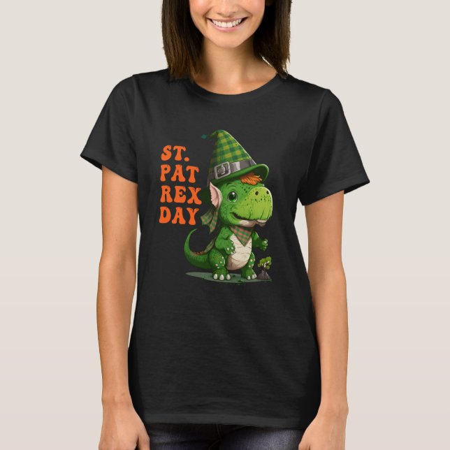 Camiseta St Pat Rex Day Happy St Patricks Day Rex Leprechau (Frente)