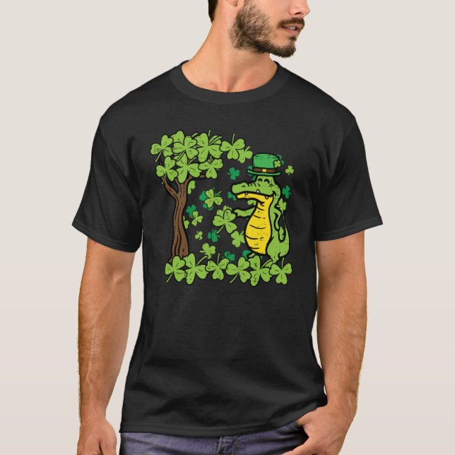 Camiseta St Patrick Day Alligator Shamrock Saint Pattys Men (Frente)