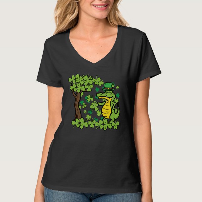 Camiseta St Patrick Day Alligator Shamrock Saint Pattys Men (Frente)