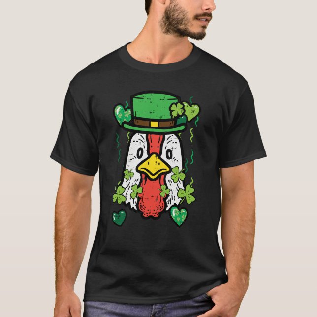 Camiseta St Patrick Day Irish Chicken Saint Paddys Farm Men (Frente)