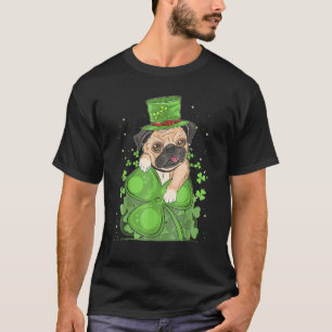 Camiseta St Patrick Dia de São Patrício Pug Cachorrinho Cão