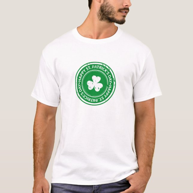 Camiseta St Patrick feliz, almofada do St., rissol do St. (Frente)
