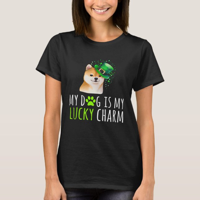 Camiseta St Patrick s Day Corgi Lucky Charm Leprechaun Sham (Frente)