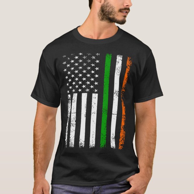 Camiseta St Patrick s Day Ireland s Irish American Flag (Frente)