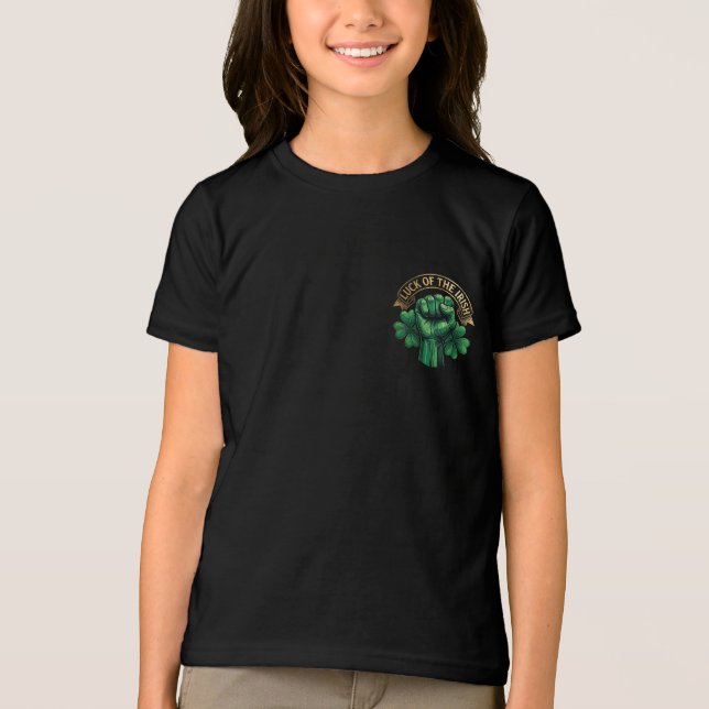 Camiseta St. Patrick’s Day Luck of the Irish Fist Shamrock (Frente)