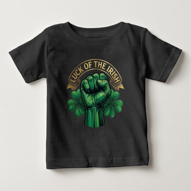 Camiseta St. Patrick’s Day Luck of the Irish Fist Shamrock (Frente)