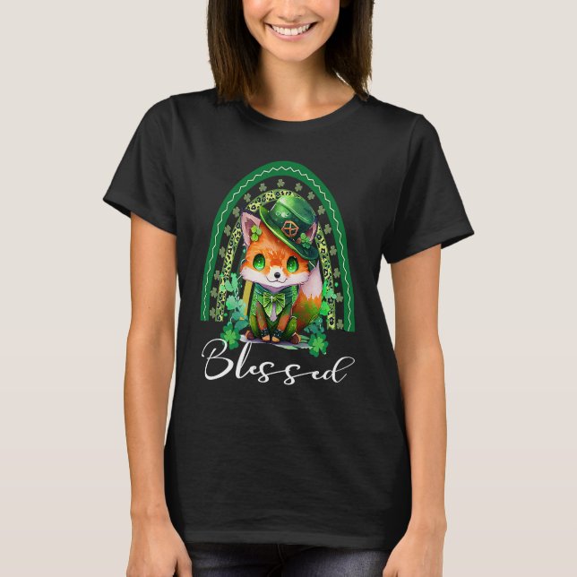 Camiseta St Patrick's Blessed Cute Rainbow Adorable Christi (Frente)