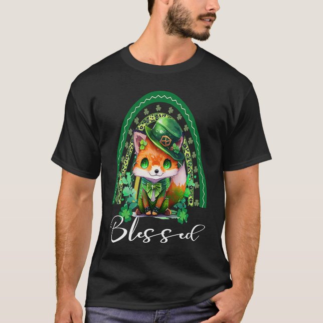 Camiseta St Patrick's Blessed Cute Rainbow Adorable Christi (Frente)