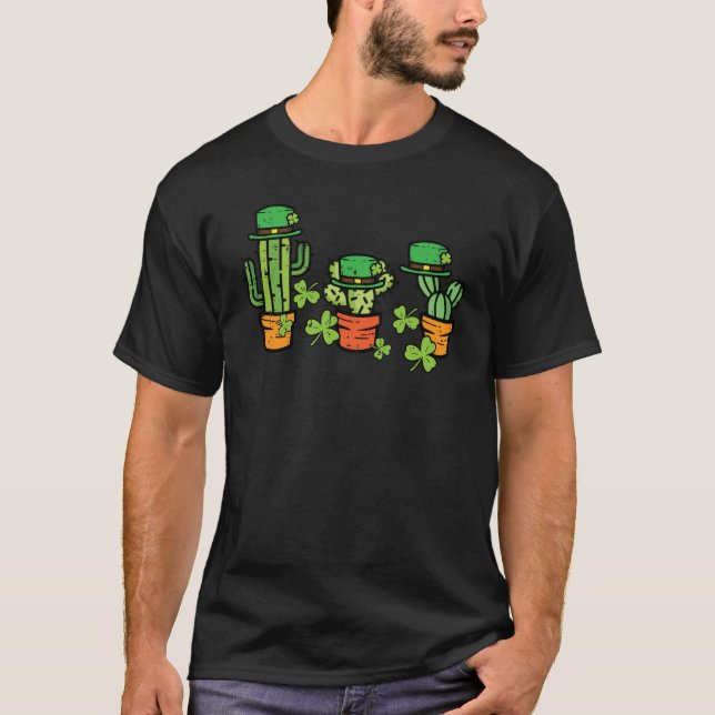 Camiseta St Patricks Day Cactus Saint Paddys Pattys Men Wom (Frente)
