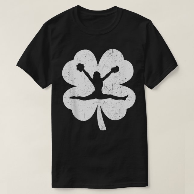 Camiseta St Patricks Day CheerLeader Irish Shamrock Cheerle (Frente do Design)