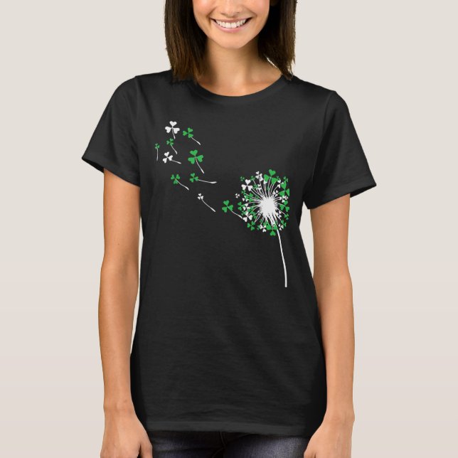 Camiseta St Patricks Day Dandelion Shamrock Men (Frente)