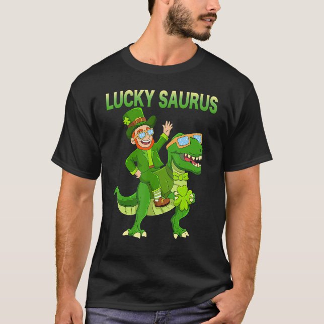 Camiseta St Patricks Day Dinosaur Happy St Pat Trex Boys Gi (Frente)