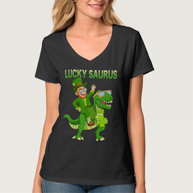 Camiseta St Patricks Day Dinosaur Happy St Pat Trex Boys Gi (Frente)