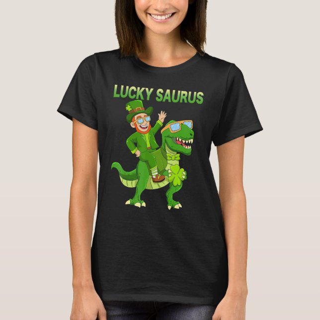 Camiseta St Patricks Day Dinosaur Happy St Pat Trex Boys Gi (Frente)