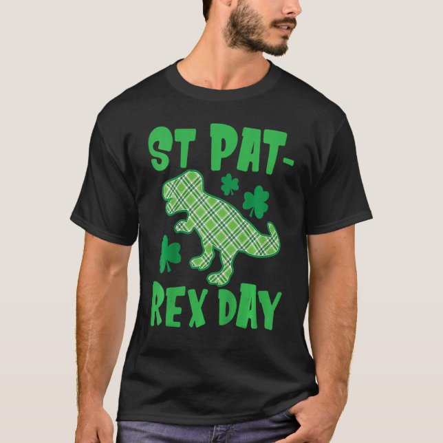 Camiseta St Patricks Day Dinosaur St Pat Rex Day Kids Dino (Frente)
