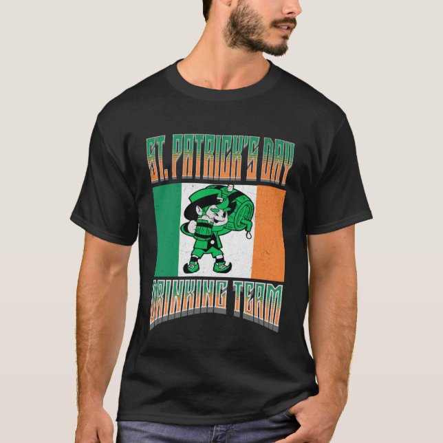 Camiseta ST Patrick's Day Drinking Team  Leprechaun Irish M (Frente)