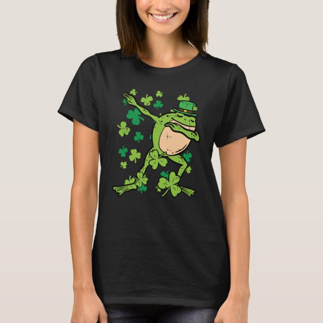 Camiseta St Patricks Day Frog Dab Saint Pattys Paddys Boys  (Frente)