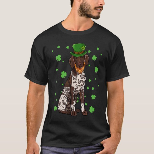 Camiseta St Patricks Day German Shorthaired Pointer Dog Sha (Frente)