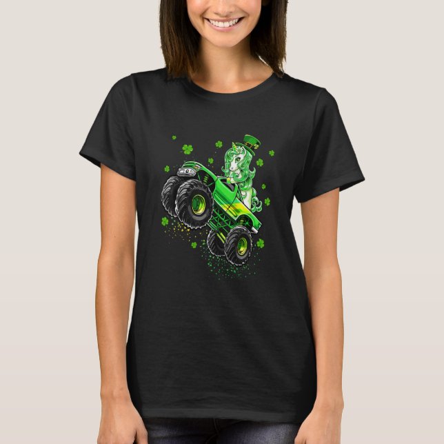 Camiseta St Patricks Day Girls Unicorn Leprechaun Lepricorn (Frente)