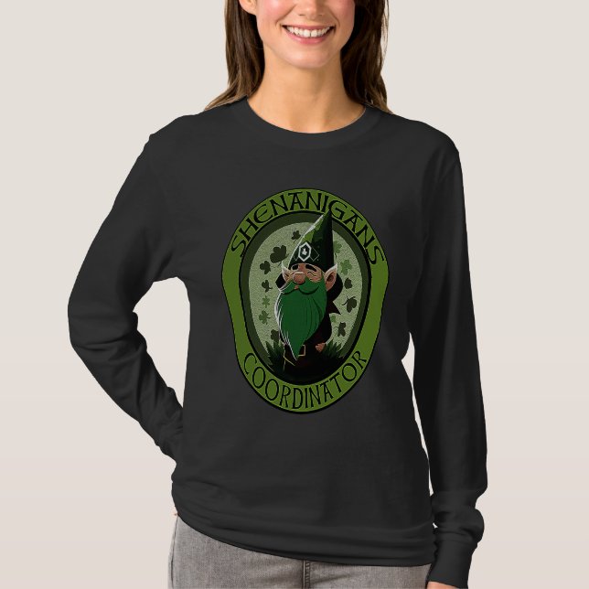 Camiseta St Patrick's Day Gnomes Shenanigans Coordinator Ir (Frente)