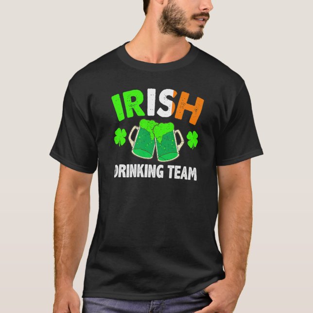 Camiseta St Patrick's Day Ireland Flag Beer IRISH DRINKING  (Frente)