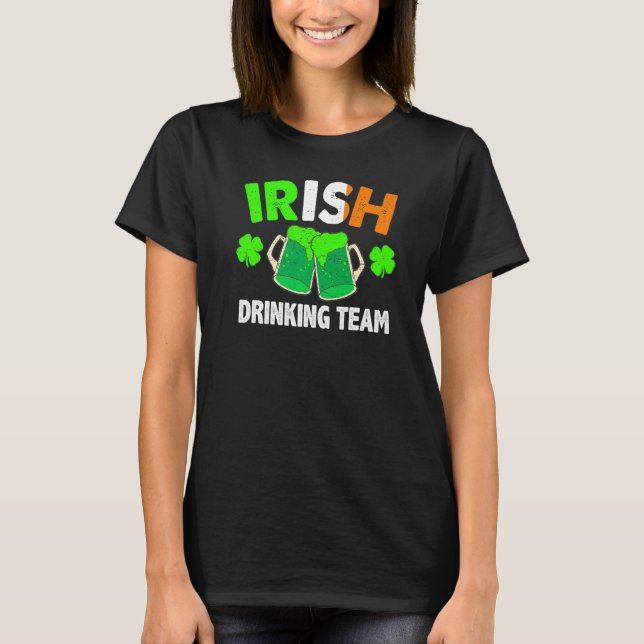 Camiseta St Patrick's Day Ireland Flag Beer IRISH DRINKING  (Frente)