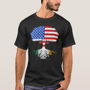 Camiseta St Patricks Day Irish American Flag Grown Roots Us