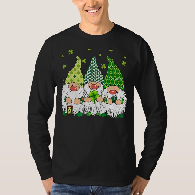 Camiseta St Patricks Day Irish Gnomes Leprechauns Funky St  (Frente)