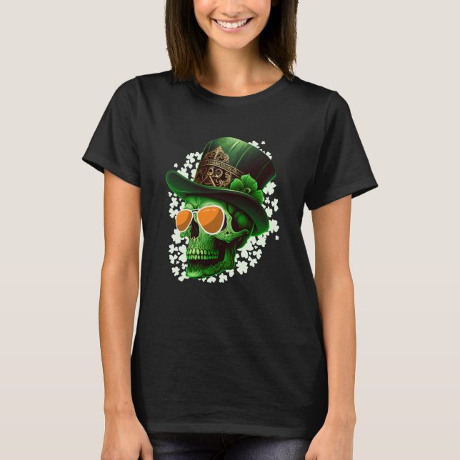 Camiseta St Patrick's Day Irish skeleton leprechaun (Frente)