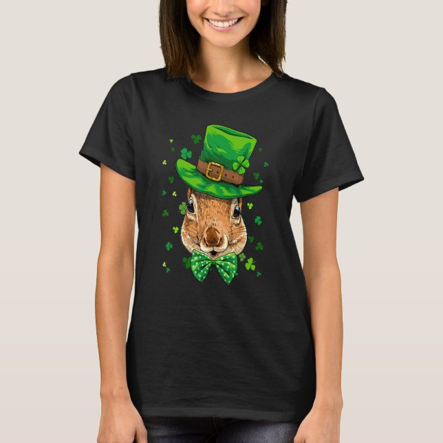 Camiseta St Patrick's Day Leprechaun Squirrel Rodents Shamr (Frente)