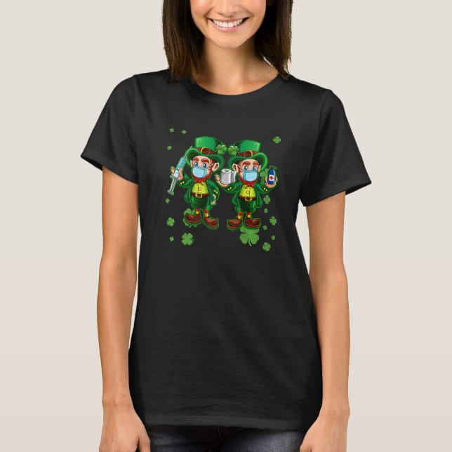 Camiseta St Patricks Day  Leprechaun Wearing Mask (Frente)