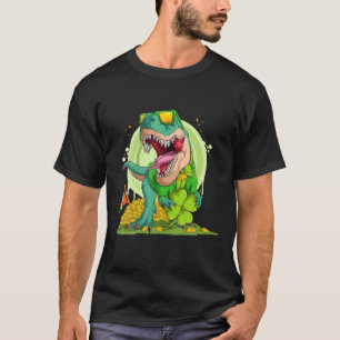 Camiseta St Patrick's Day Lucky Dinosaur T Rex Glasses Iris