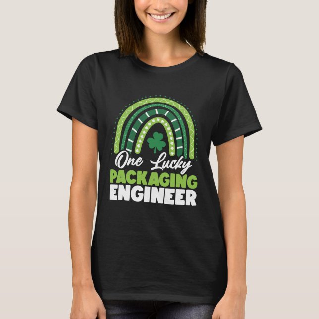 Camiseta St Patricks Day One Lucky Packaging Engineer (Frente)