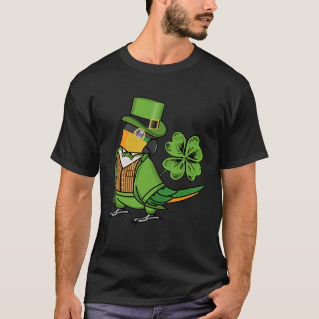 Camiseta St Patricks Day Parrot I Black headed Caique (Frente)