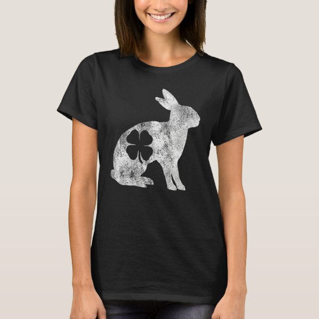 Camiseta St Patrick's Day Rabbit Bunny Irish Green Shamrock (Frente)