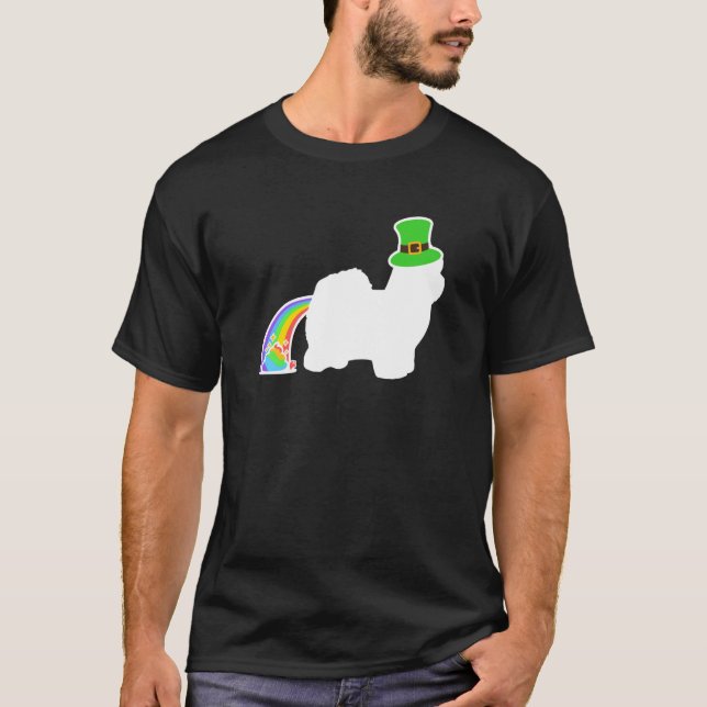 Camiseta St Patrick's Day Rainbow Dog Coton de Tulear (Frente)